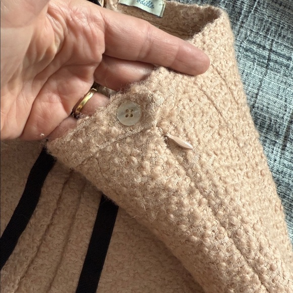 Anthropologie Odille Textured Wool Pale Pink Skirt With Bow Size 10 - Picture 6 of 9